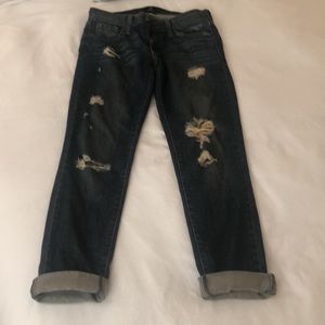 Just Black Denim Distressed Jeans - straight tapered leg or add cuff at bottom